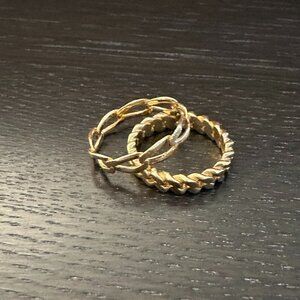 Aurate Open Link Ring and Love Me Knot Ring, Gold Vermeil, Size 6